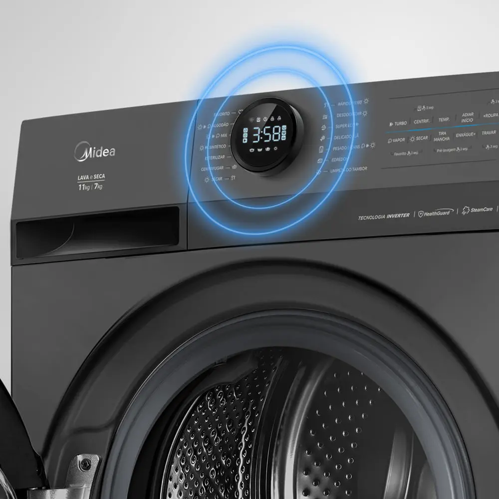 Lava E Seca 11kg Titanium Slim Conectada Midea Cinza-escuro - Imagem 2