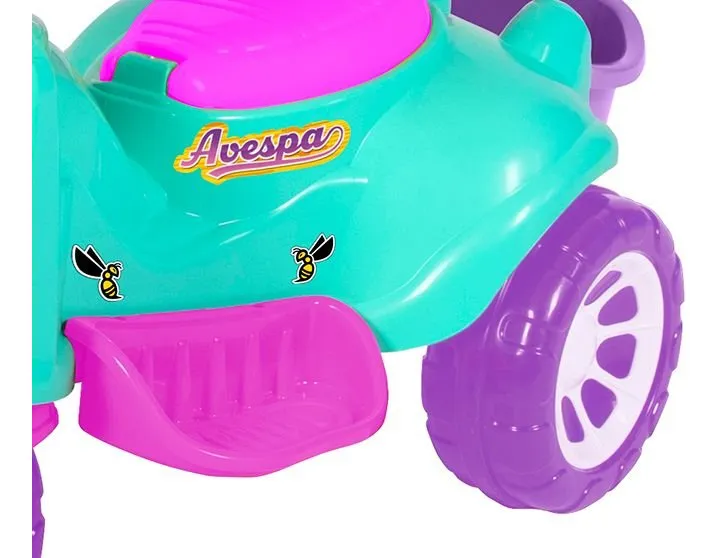 Carrinho De Passeio Ou Pedal Infantil Andador Triciclo Avespa Maral Cor Pink - Imagem 4