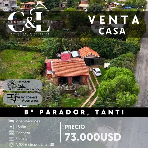 Chalet De 2 Dormitorios Con Pileta A 400mts De La Ruta En Bº El Parador Tanti