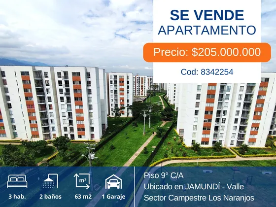 Vendo Apartamento - Jamundi - Valle Del Cauca - Piso 9 C/a
