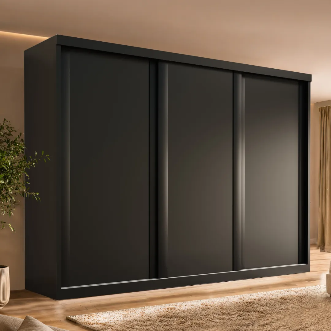 Guarda Roupa Casal Sevilha 3 Portas  Correr 6 Gavetas