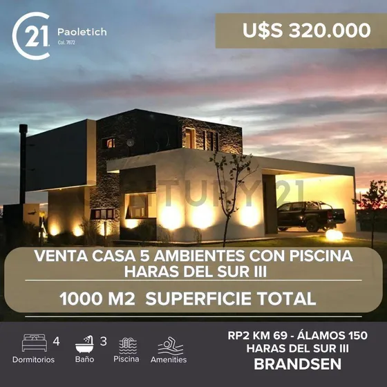 Venta Casa 5 Ambientes Piscina Haras Del Sur Iii