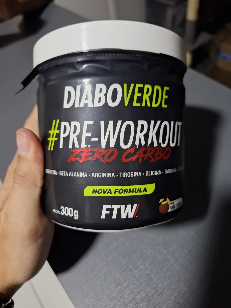 Pre Treino Pre Workout Zero Carbo com Creatina Pote 300g Sabor Pink Lemonade FTW - DIABO VERDE - Imagem 4