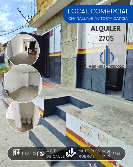 Alquiler Local Comercial A Pie De Calle Av Tosta Garcia Charallave 