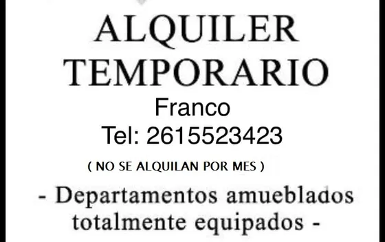 Alojamiento En Mendoza Capital Alquiler Temporario Y Turístico Atendido Por Sus Dueño , Dedicando Toda La Atención A Nuestros Turistas Ubicado En El Centro De La Ciudad De Mendoza De Primer Nivel