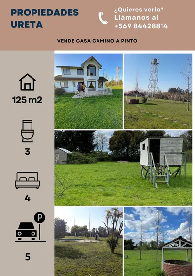 Venta De Parcela Con Casa Camino A Pinto