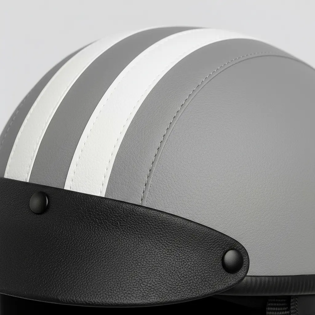 Capacete Coquinho Couro Cinza Para Scooter Elétrica Patinete — foto 8