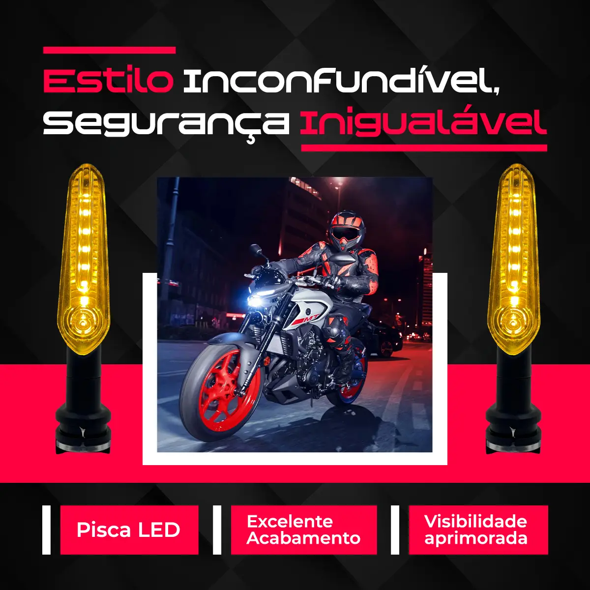 Kit 4 Piscas Seta Led Mt03 Mt07 Mt09 Factor Fazer Fz 150-250 — foto 4