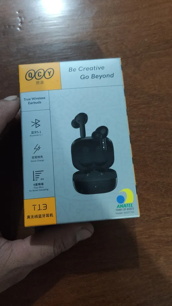 Fones QCY T13 com borrachinhas extras