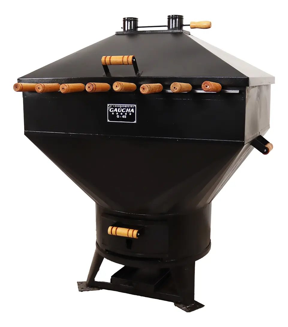 Churrasqueira A Bafo 45kg Com 8 Espetos Profissional G45