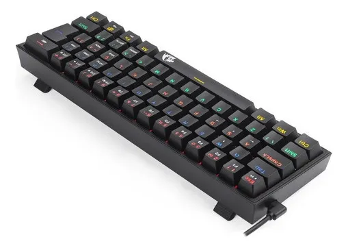 Teclado Redragon Gamer Fizz Rainbow Switch Brown Mecanico Cor de teclado Preto Idioma Português Brasil - Imagem 3