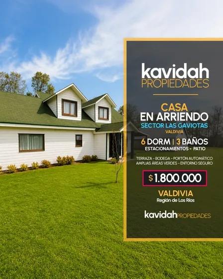 Amplia Casa En Arriendo En Las Gaviotas Valdivia