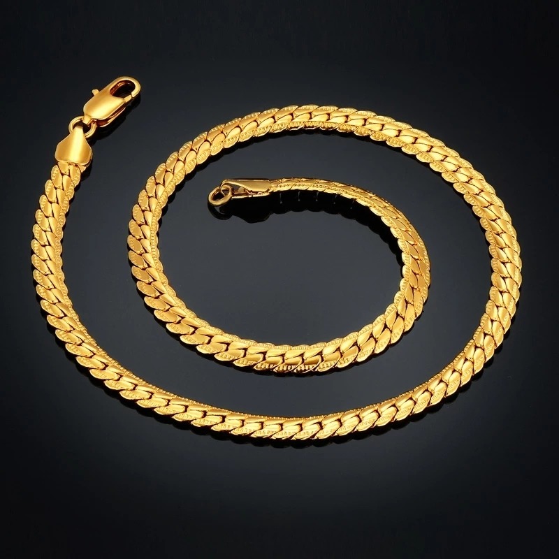 Collar Panza De Vibora Cadena Panza Víbora Oro Laminado 18k. | Mercado Libre