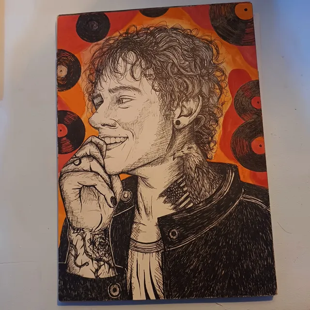 Ilustração Personalizada Feita 100% A Mão Em Papel Cartão 