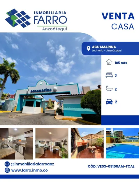En Venta Casa En C.r. Aguamarina Lecheria Ve03-09100am- Fcal