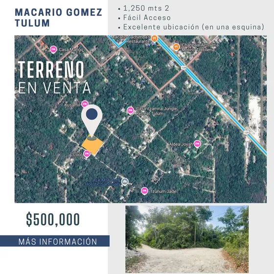 Terreno En Venta En Macario Gómez A 15 Min Del Centro De Tulum