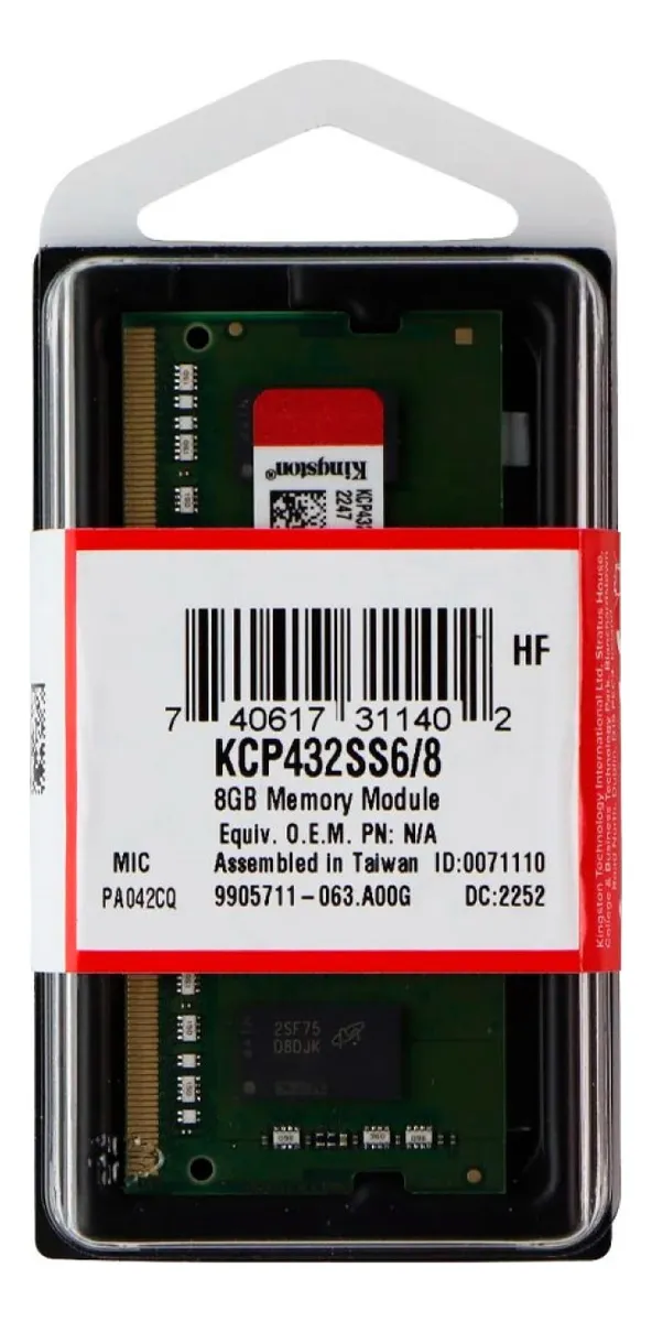 KINGSTON VALUERAM SODIMM DDR4 8GB 3200MHZ