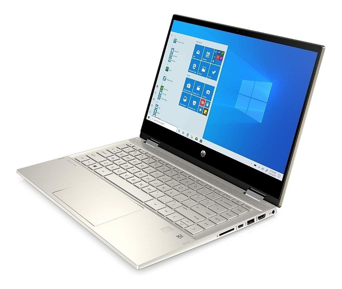 Laptop HP Pavilion x360 14dw0001la dorada táctil 14", Intel Core i5