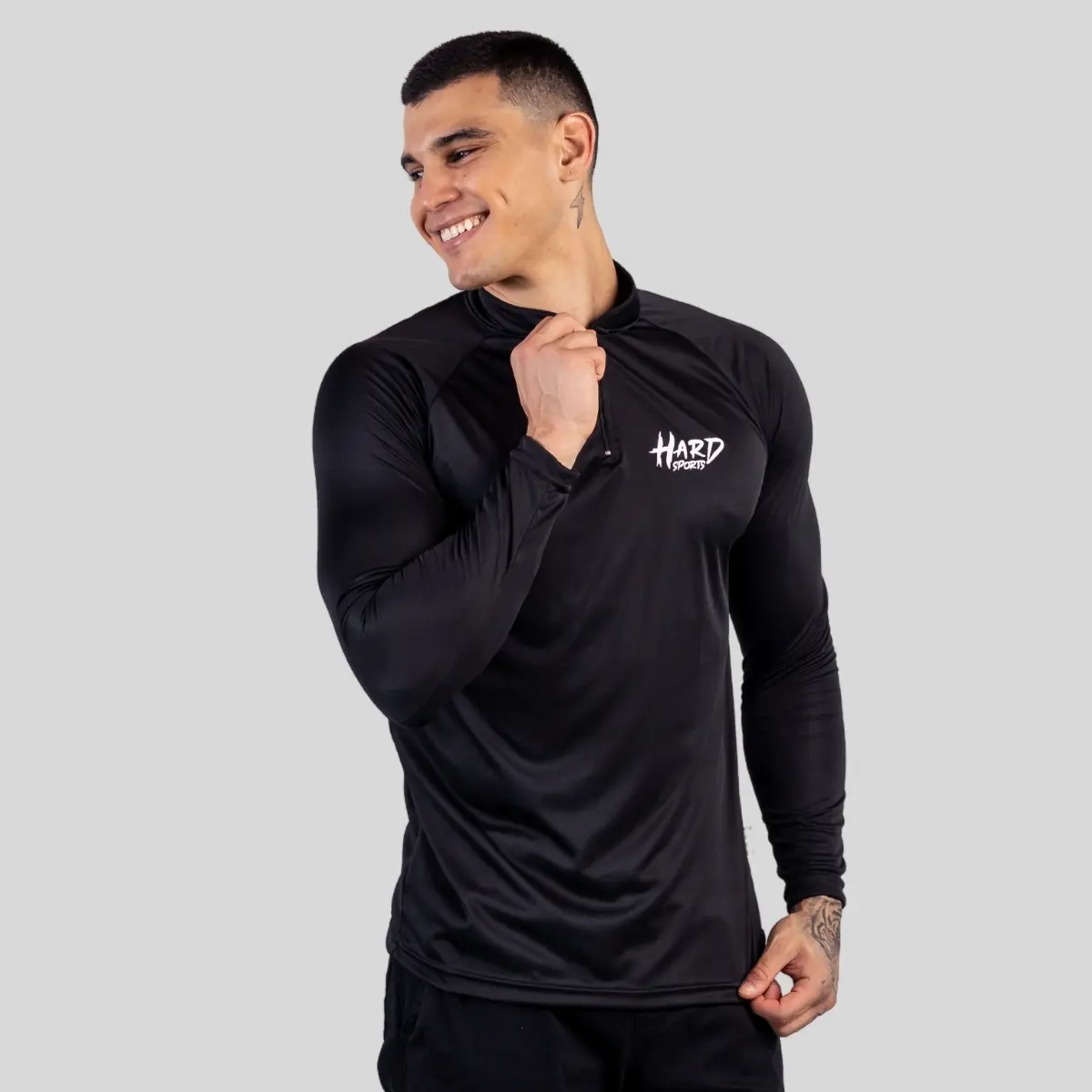 Camisa Manga Longa Uv50+ Dry Fit Com Zíper Leve Conforto