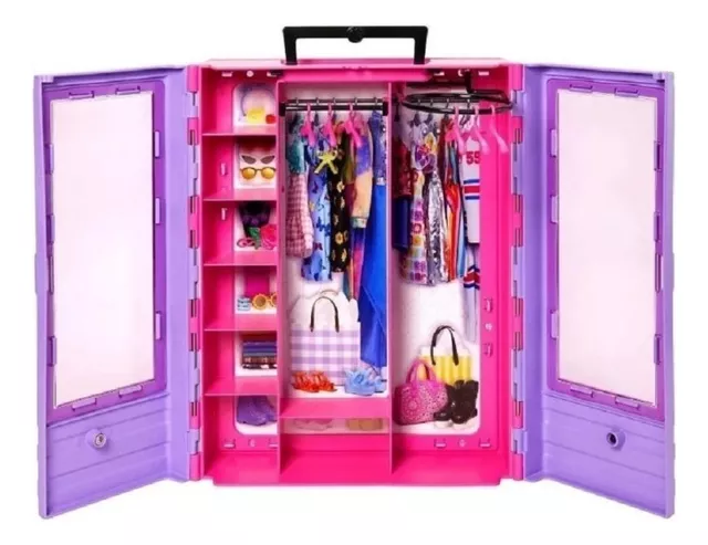 Conjunto Closet Armário De Luxo Da Boneca Menina Loira Barbie