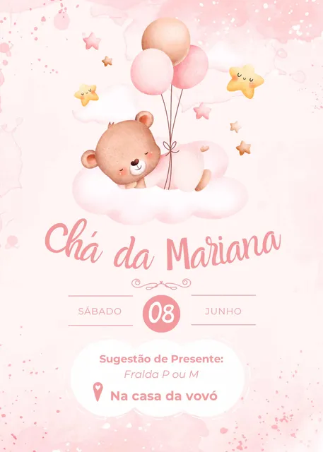 Convite Personalizado Chá De Bebê, Revelação, Aniversário