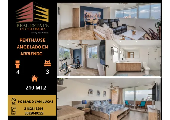 Penthouse Amoblado En Arriendo Poblado San Lucas
