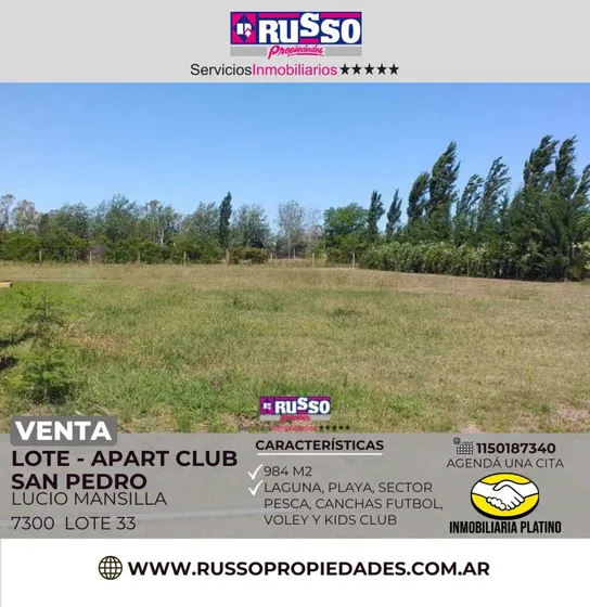 Venta Lote Apart Club San Pedro 
