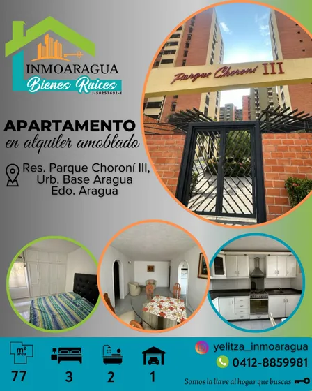 Alquiler De Apartamento Amoblado/ Base Aragua/ Yp1390