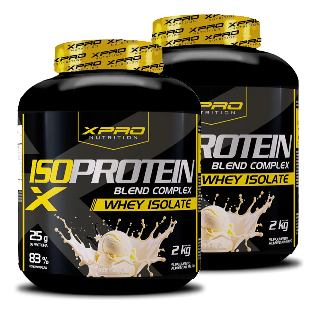 Kit 2 Suplemento Whey Protein Isolado Iso Protein Blend Complex 2kg Xpro Nutrition