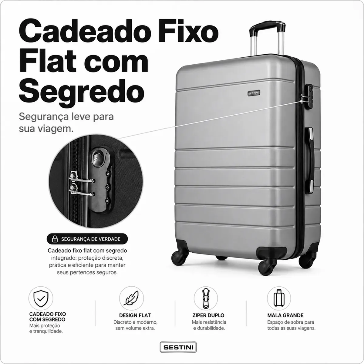 Mala de Viagem 23 kg Para Despachar Resistente e Espaçosa