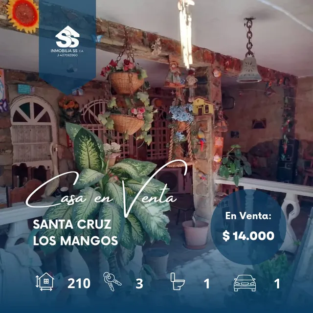 Se Vende Casa Ubicada En  Santa Cruz Los Mangos 