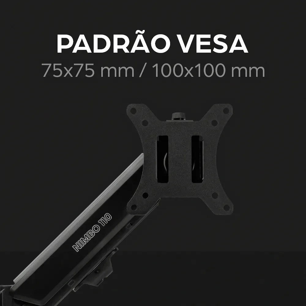 Suporte Articulado Para Monitor 13 A 32 Pistão A Gás Ajustável Zinnia Nimbo 110 Preto