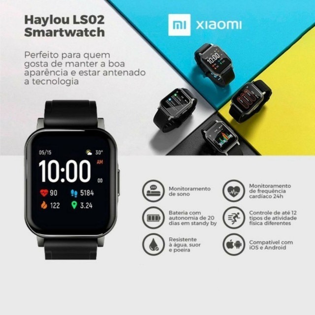 Smartwatch Xiaomi Haylou Ls02 Original Lacrado | Mercado Livre