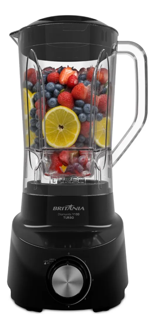 Liquidificador Britânia preto com 4 velocidades