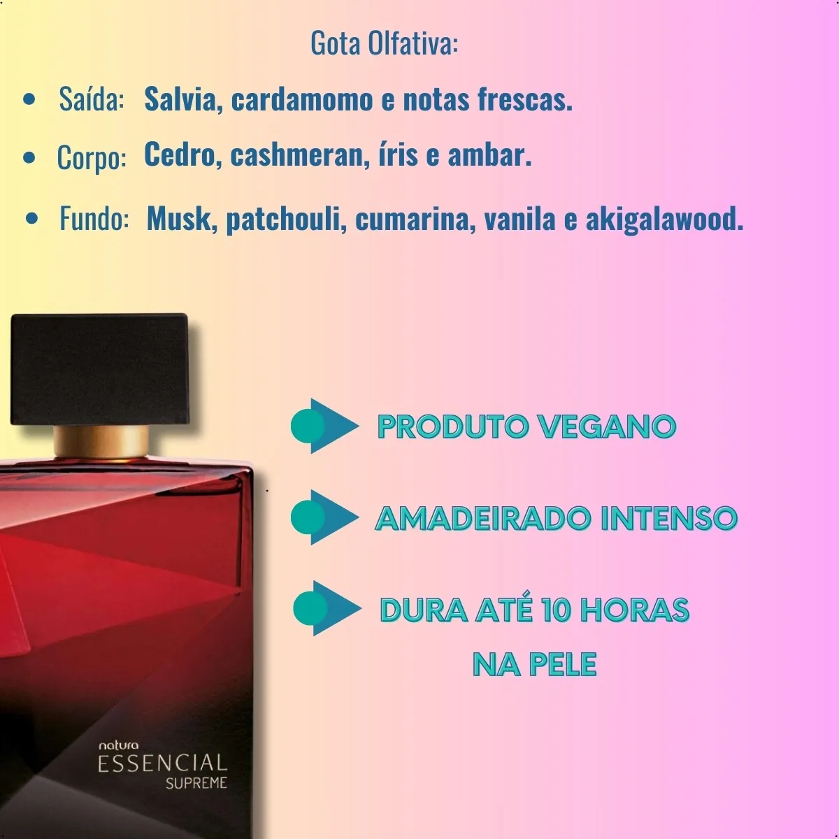 Natura Essencial Supreme Masculino Deo Perfume Para Homem 100 Ml - Imagem 2