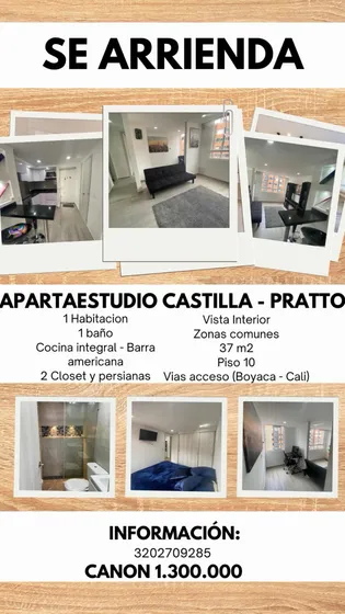 Apartaestudio Arriendo Castilla