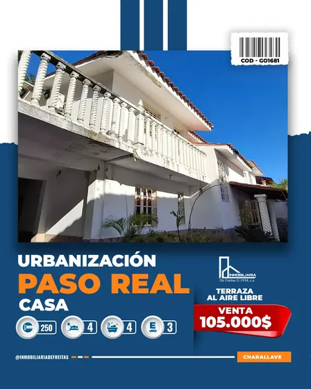 En Venta Casa Ubicada En La Urb. Paso Real. Charallave