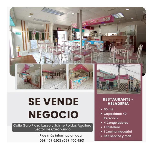 Negocio En Venta (restaurante - Heladería Y Cafetería) 