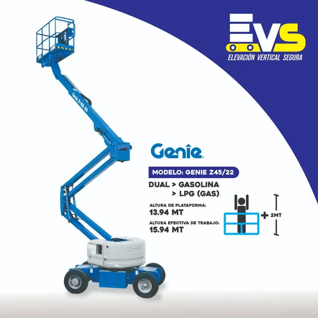 Alquiler Elevador De Personal Articulado 15mt Manlif Genie 