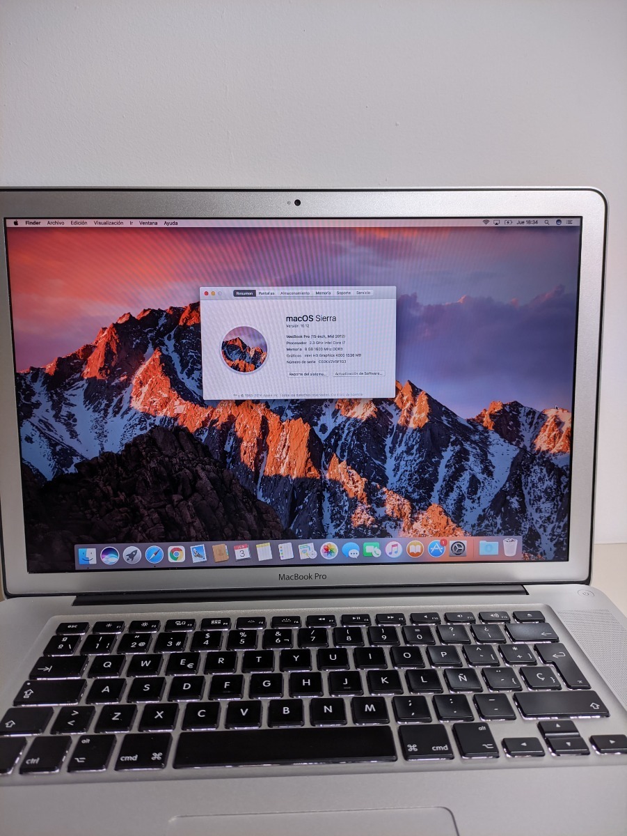 apple macbook pro a1286 especificaciones