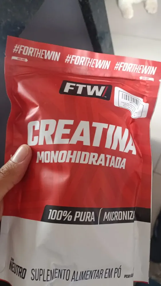 Creatina Monohidratada Pura 1kg Refil Suplemento em Pó 100% - FTW