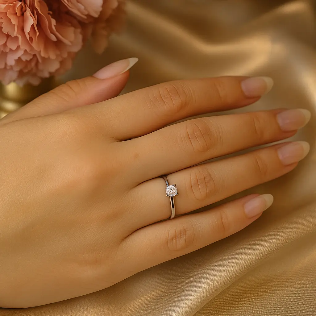 Anel Com Pedra Solitário 2mm Prata Zirconia Branca Luxo — foto 2