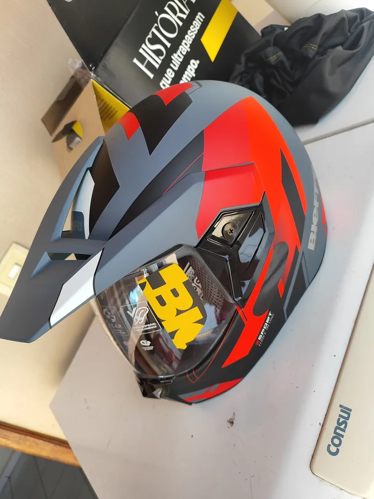 Capacete para moto integral Bieffe 3 Sport branco e rosa brilhante react tamanho 60 - Imagem 4