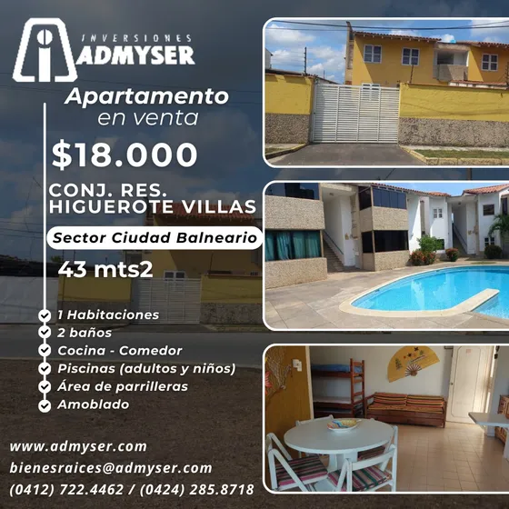 Apartamento 1 Habitación, Res. Higuerote Villas