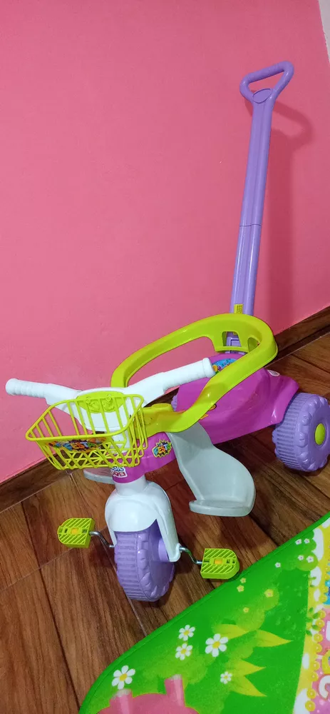 Ditudotem Triciclo Infantil Velotrol Bebe Motoca Roxo Brinquedo Menina Com  Cestinha Velocípede Motoquinha Magic Toys