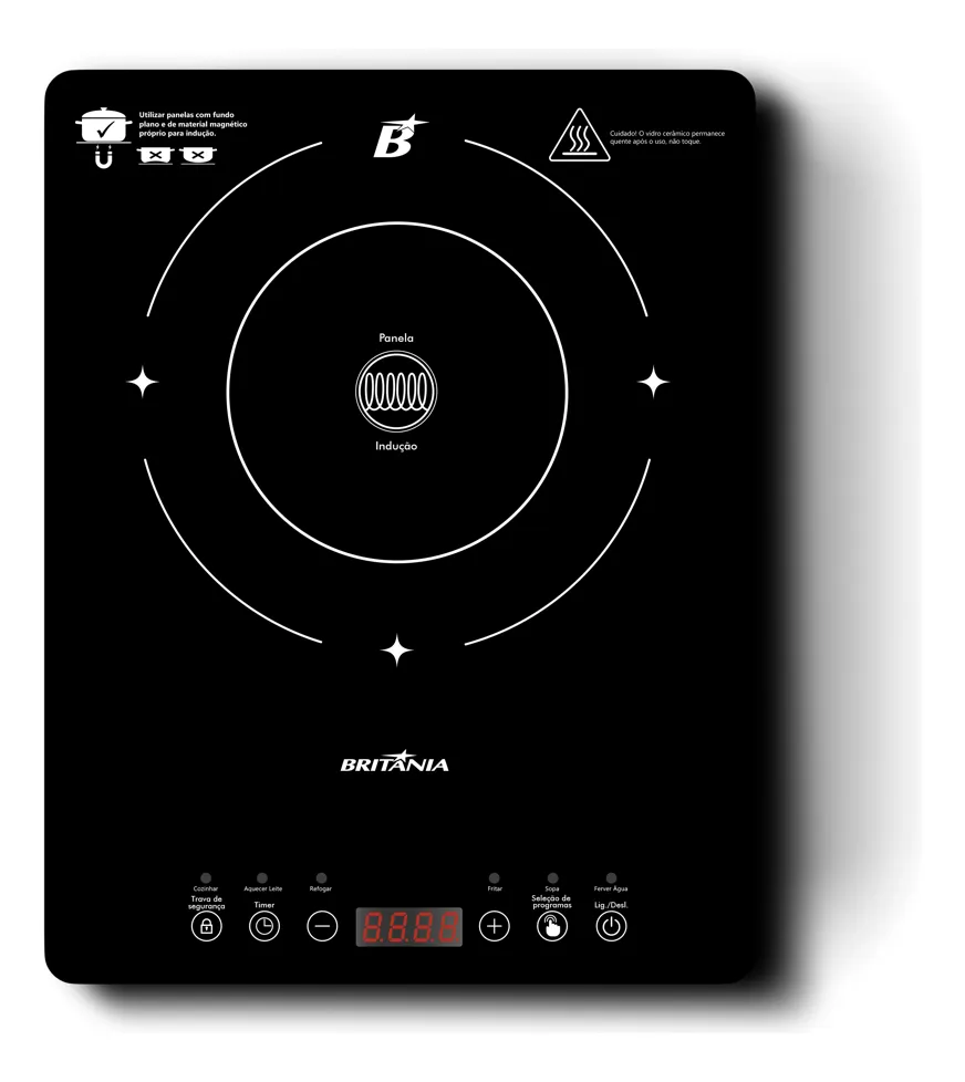 Fogão Cooktop De Indução 1 Boca Painel Touch Screen 127v