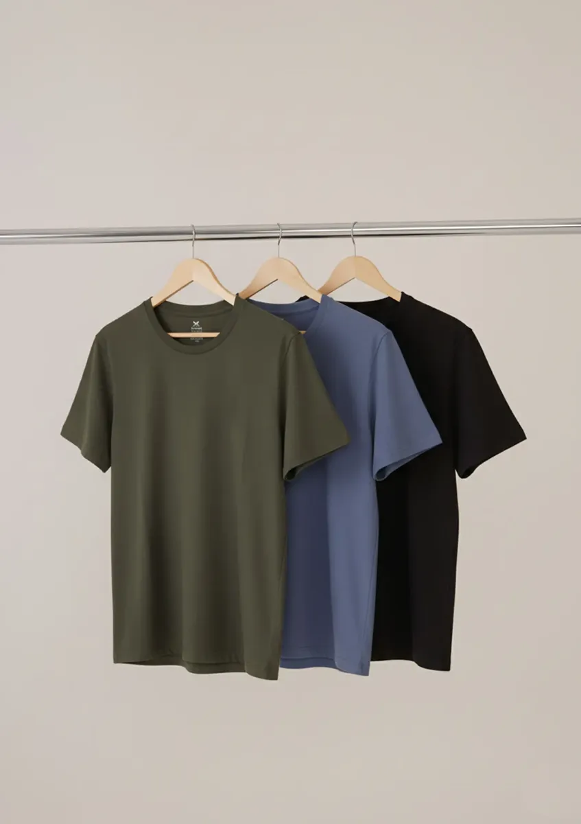 Kit Com 3 Camisetas Masculinas Básicas Slim Hering