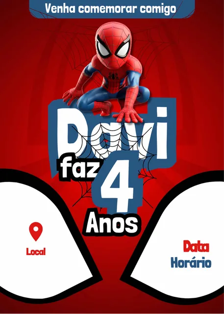 Convite Digital Homem Aranha