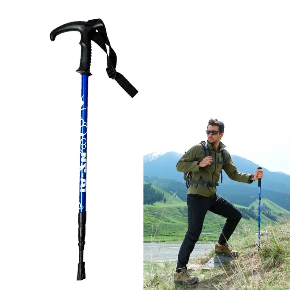 Bastón Trekking Aluminio Caminata Senderismo Ajustable