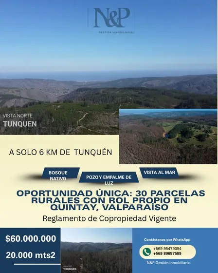 Oportunidad Única,30 Parcelas Rurales,rol Propio, Quintay